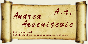 Andrea Arsenijević vizit kartica